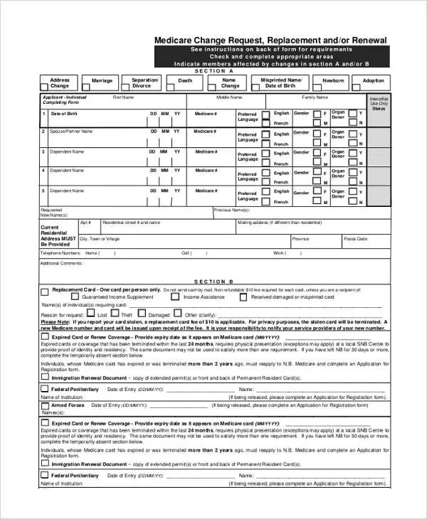 FREE 7+ Sample Medicare Application Forms in PDF