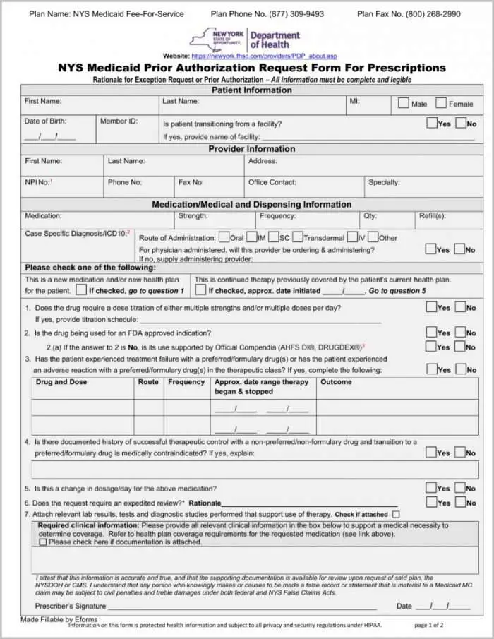 Medicaid Claim Form New York Form : Resume Examples