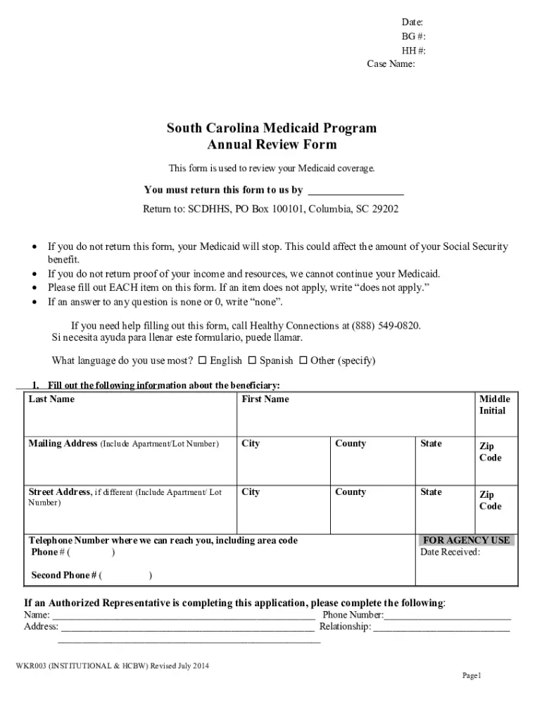 South Carolina Medicaid Application Form Fill Online ...