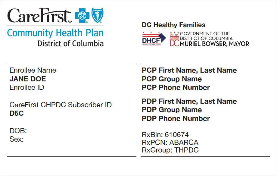 Washington Dc Medical Insurance Card