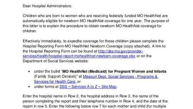 Missouri introduces fix to newborn Medicaid enrollment ...