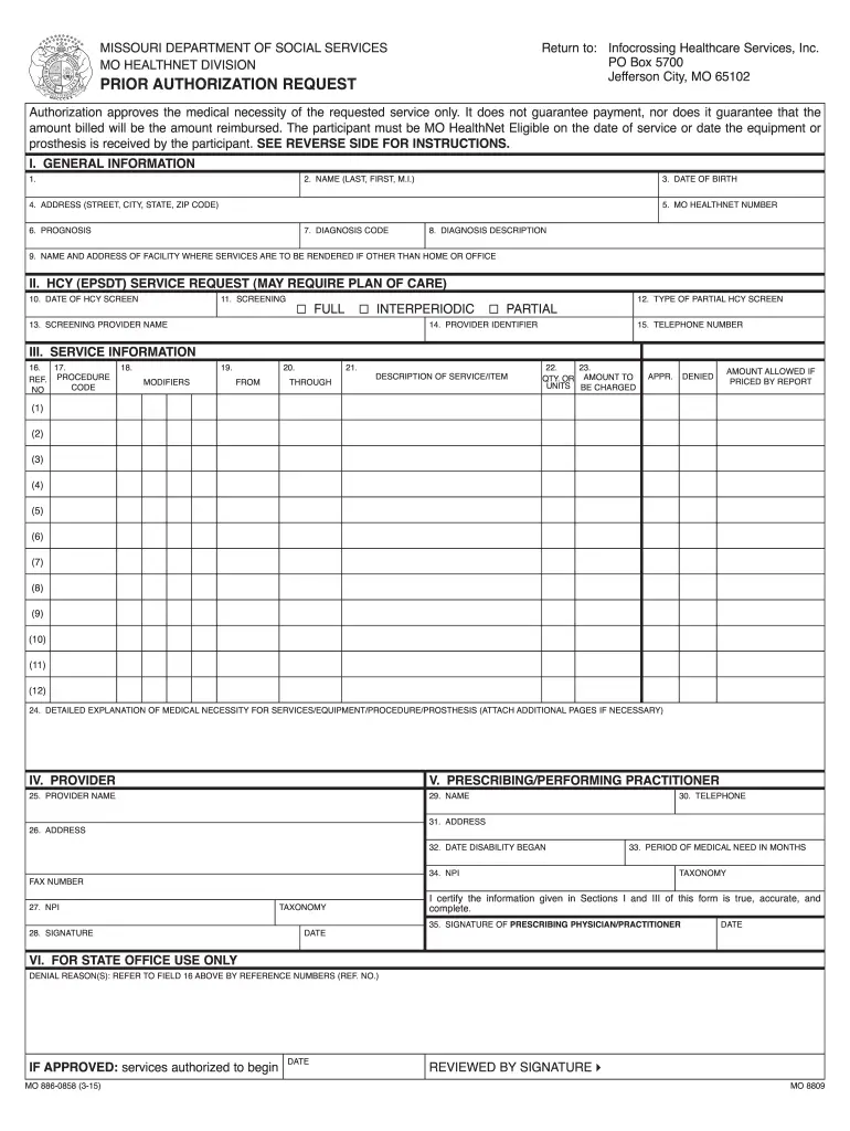 Missouri Medicaid Prior Authorization Form