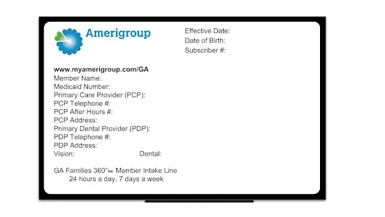 Amerigroup Insurance Card Image