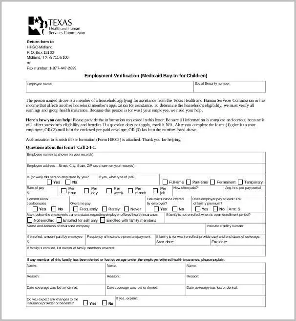 Texas Medicaid Application Form Spanish