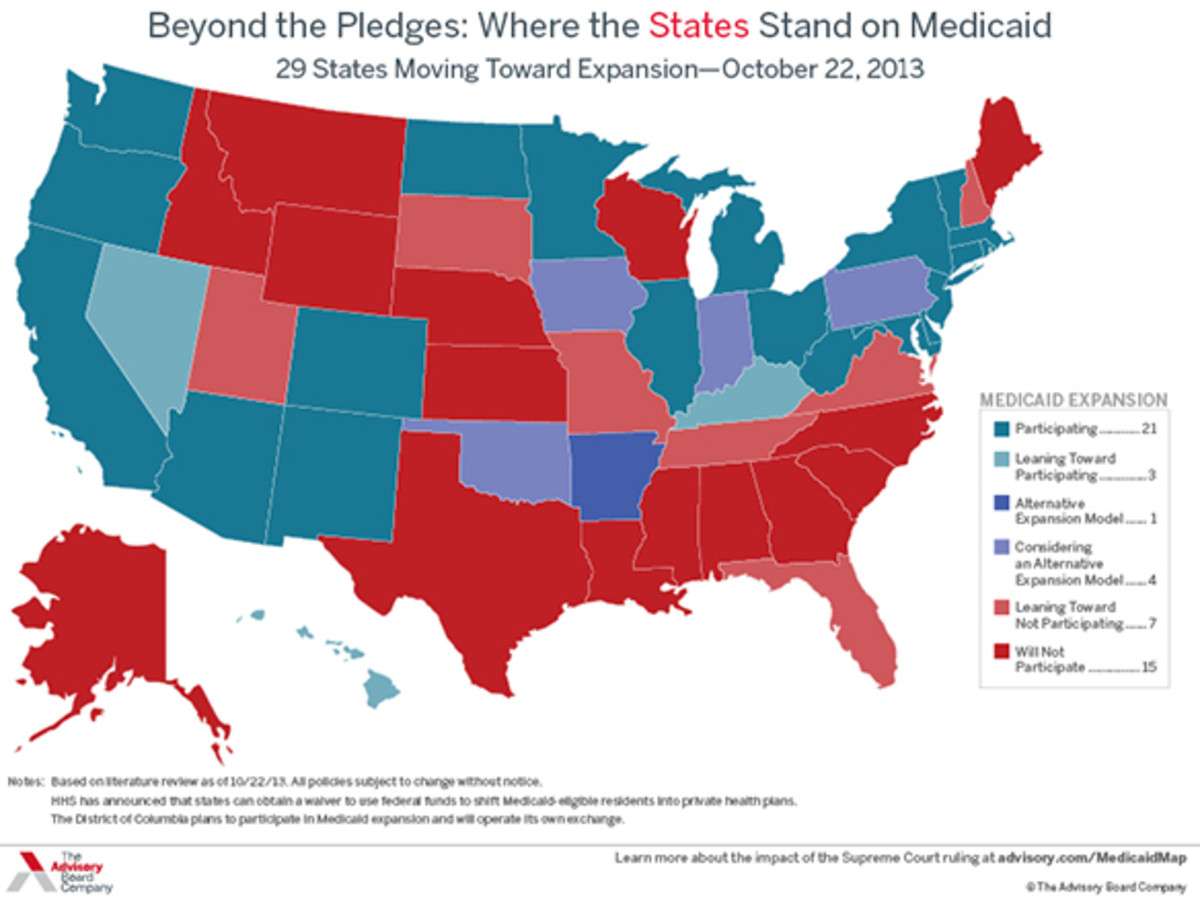 27 Medicaid Expansion States Map