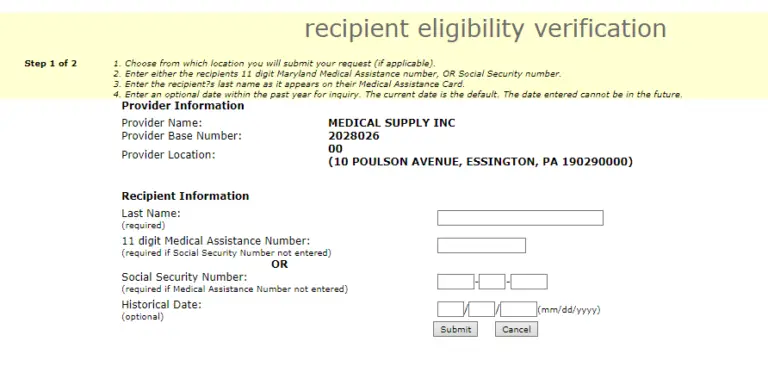Maryland Medicaid Eligibility Verification â Medical Supply Inc