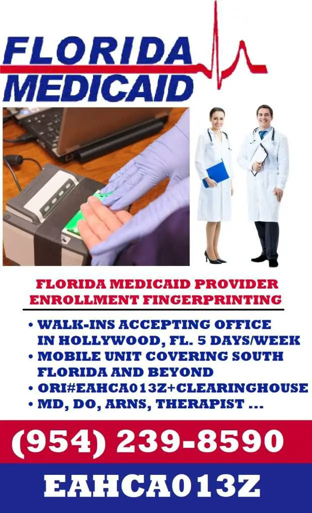 Medicaid Provider Enrollment Fingerprinting