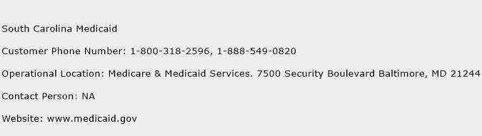 South Carolina Medicaid Contact Number