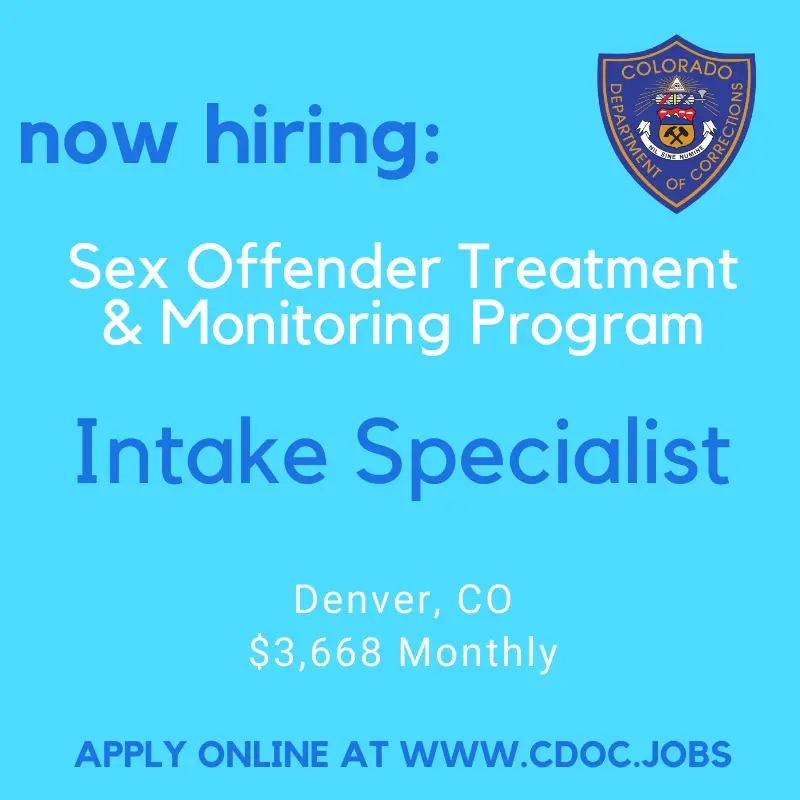 Apply online at cdoc.jobs/ and help us build a safer Colorado! # ...