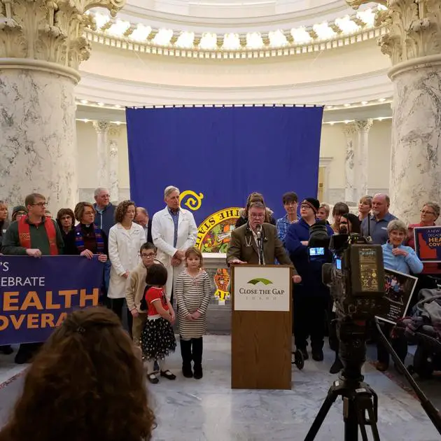 Medicaid expansion supporters cheer Little
