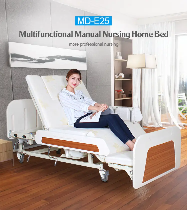 Maidesite Hospital Metal Elderly Home Care Rotating Bed