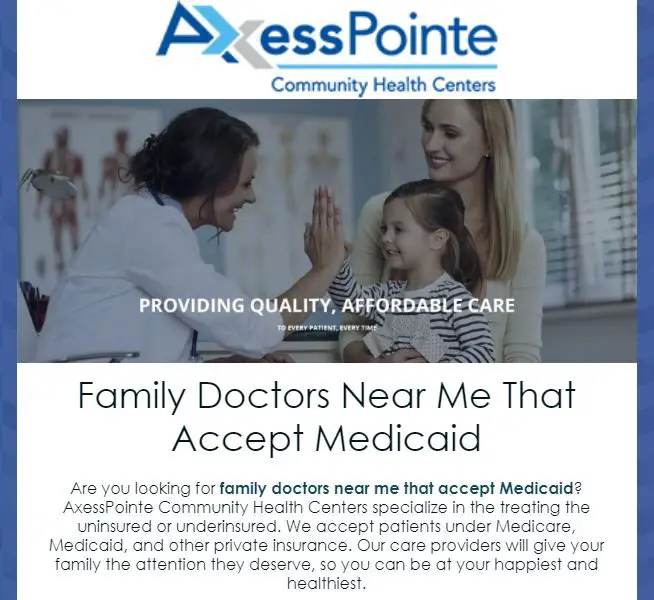 AxessPointe Family Doctors Near Me that Accept Medicaid