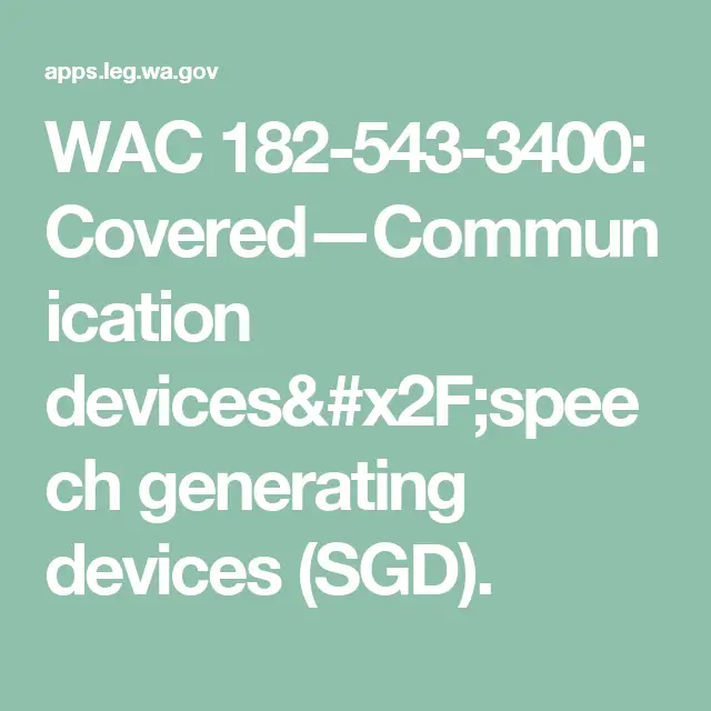 Washington State Medicaid Coverage Guidelines for SGD